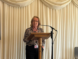 Deborah Mattinson speaking at the IJMR event